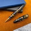 Rollerball Pens * | Tibaldi Bononia Rollerball Pen, Black & Gold, 18K Gold Plated Trim