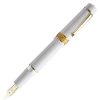 Fountain Pens * | Maiora Mytho K Dama Fountain Pen, Polished White & Gold, Medium 14K Nib