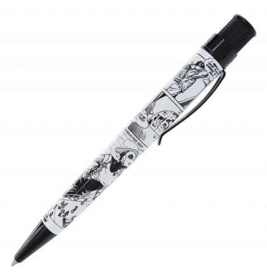 Rollerball Pens * | Retro 51 Okkto Rocketeer First Flight Tornado Rollerball Pen, Black & White