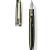 Fountain Pens * | Tibaldi Bononia Martini Olive Resin Fountain Pen, Palladium Trim