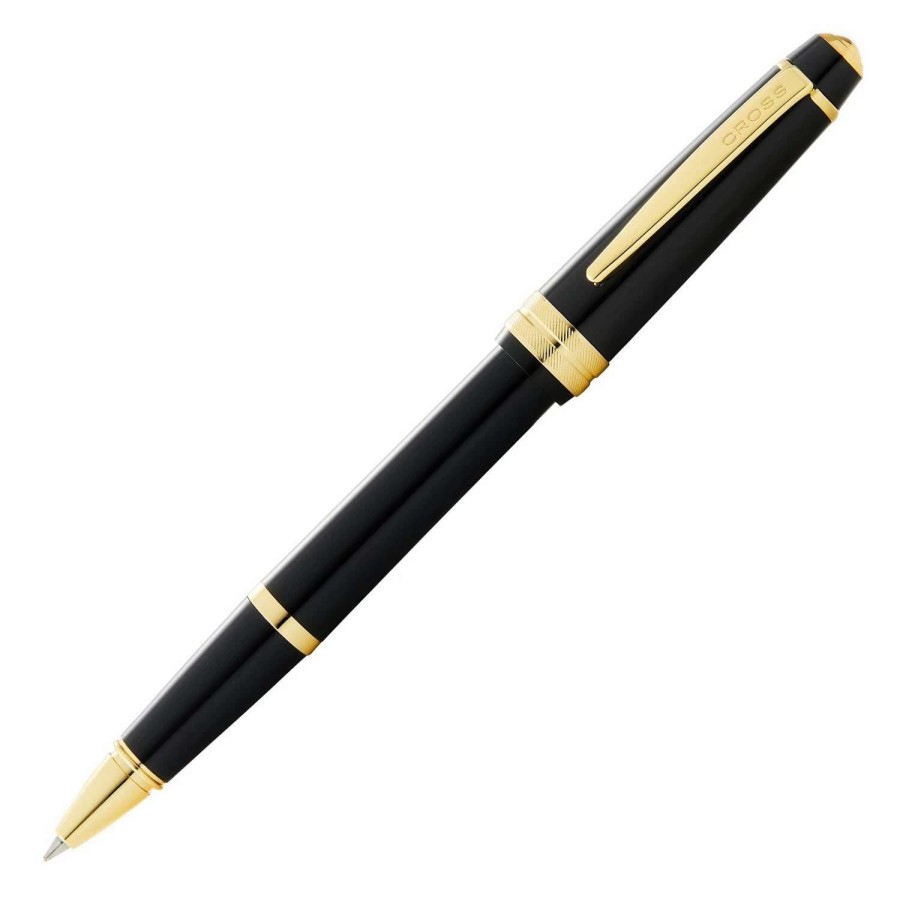 Rollerball Pens * | Cross Cross Bailey Light Rollerball Pen, Polished Black & Gold