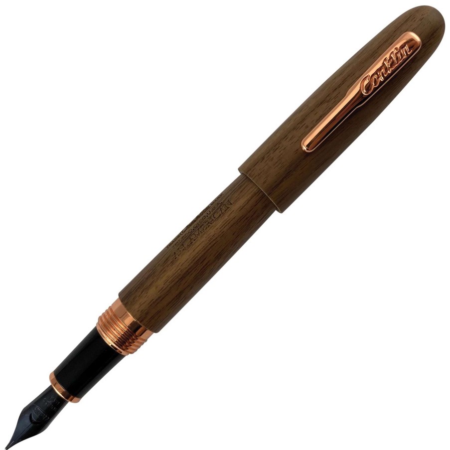 Fountain Pens * | Conklin All American Limited Edition Walnut Fountain Pen, Rose Gold