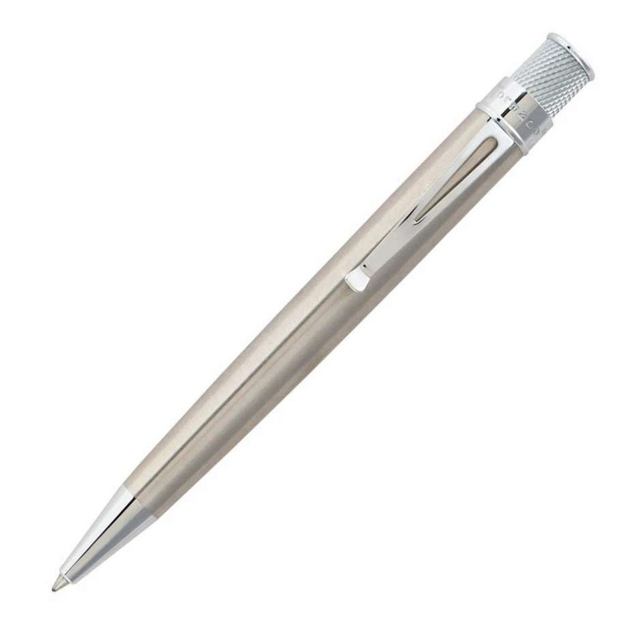 Rollerball Pens * | Retro 51 Tornado Classic Rollerball Pen, Stainless Steel Lacquer