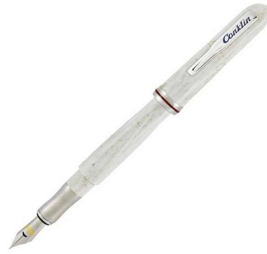 Fountain Pens * | Conklin Empire Fountain Pen, Stardust White, Medium Nib