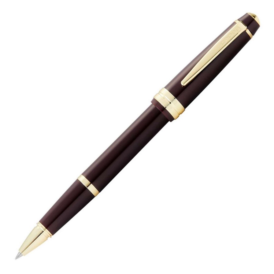 Rollerball Pens * | Cross Cross Bailey Light Rollerball Pen, Polished Burgundy & Gold