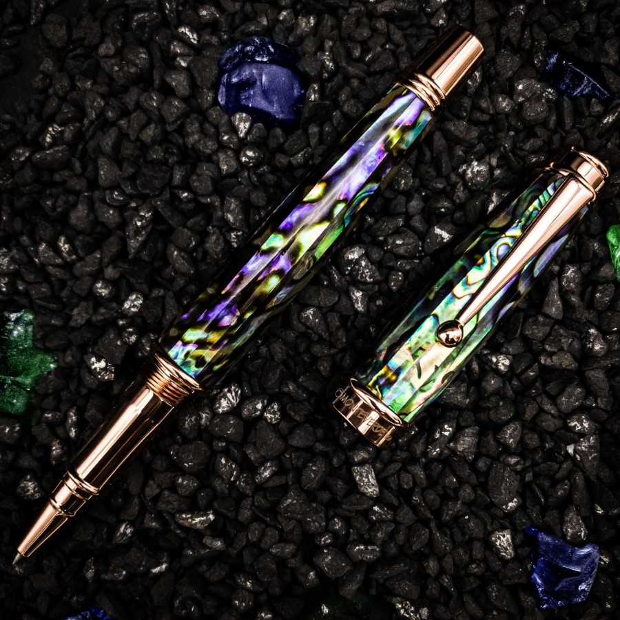 Rollerball Pens * | Monteverde Invincia Limited Edition Abalone Shell Rollerball Pen, Rose Gold Trim