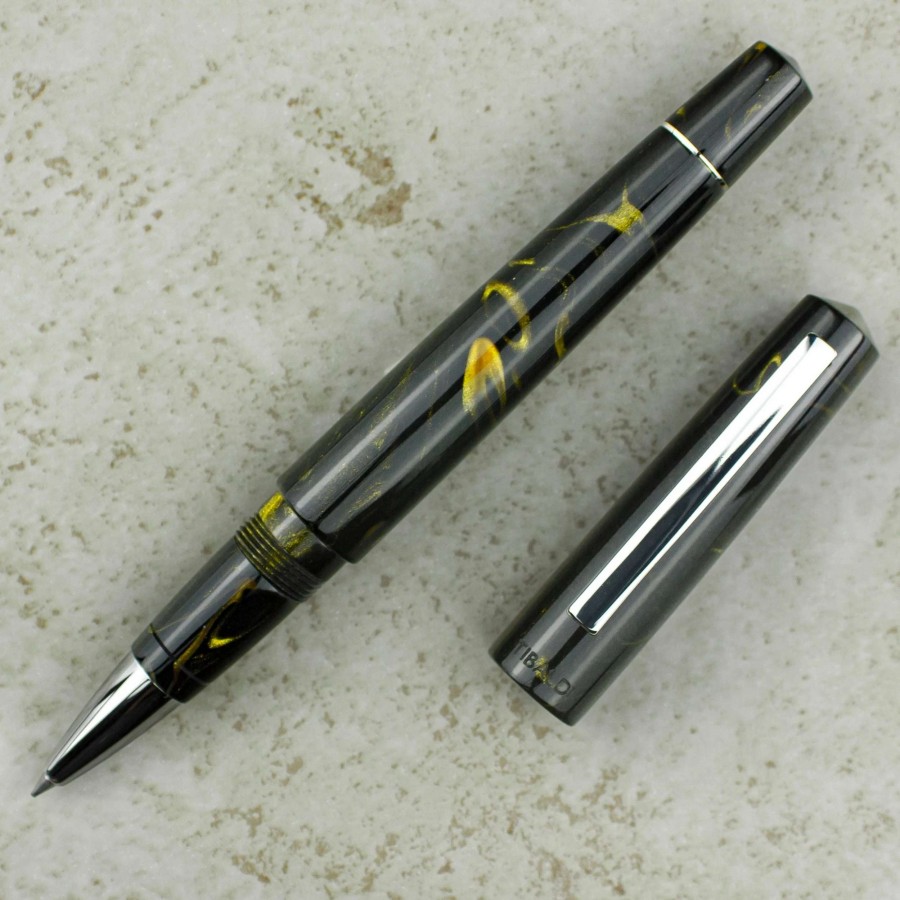 Rollerball Pens * | Tibaldi Infrangibile Rollerball Pen, Black & Gold