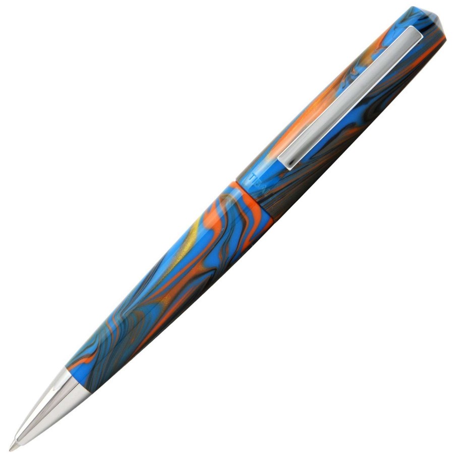 Ballpoint Pens * | Tibaldi Infrangibile Peacock Blue Ballpoint Pen