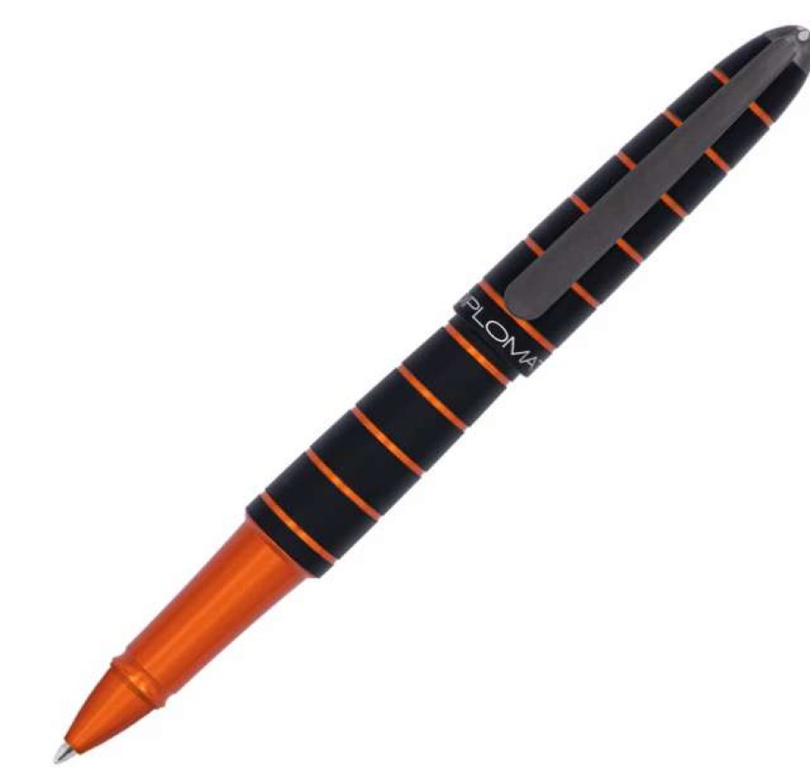 Rollerball Pens * | Diplomat Elox Ring Black/Orange, Rollerball Pen