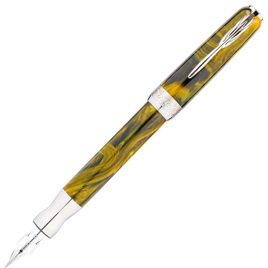 Fountain Pens * | Pineider La Grande Bellezza Gemstone Fountain Pen, Tigers Yellow, Medium Nib