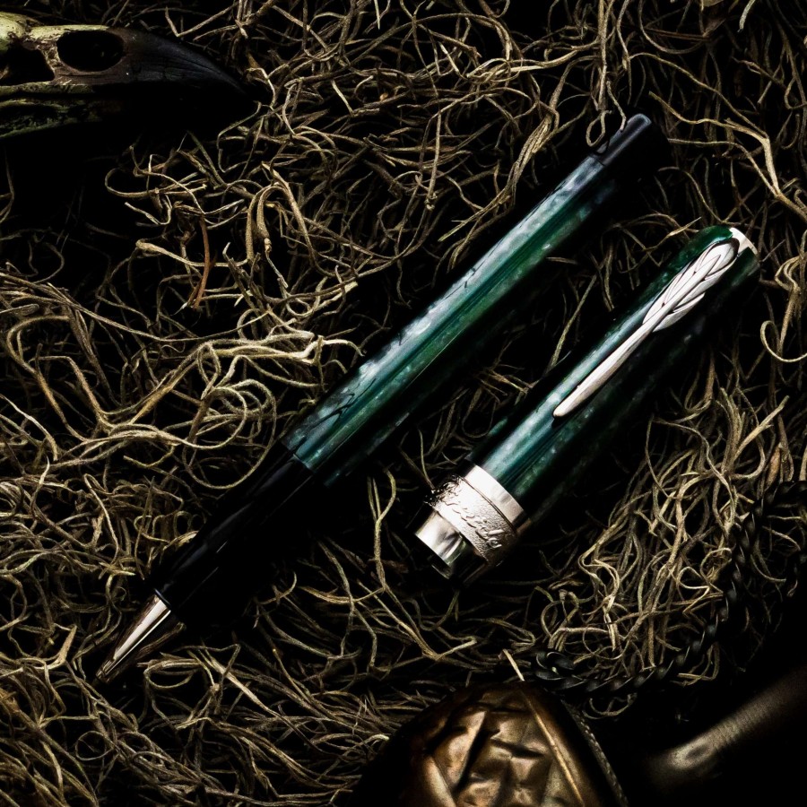 Rollerball Pens * | Pineider Arco Desert Beetle Rollerball Pen, Green & Black