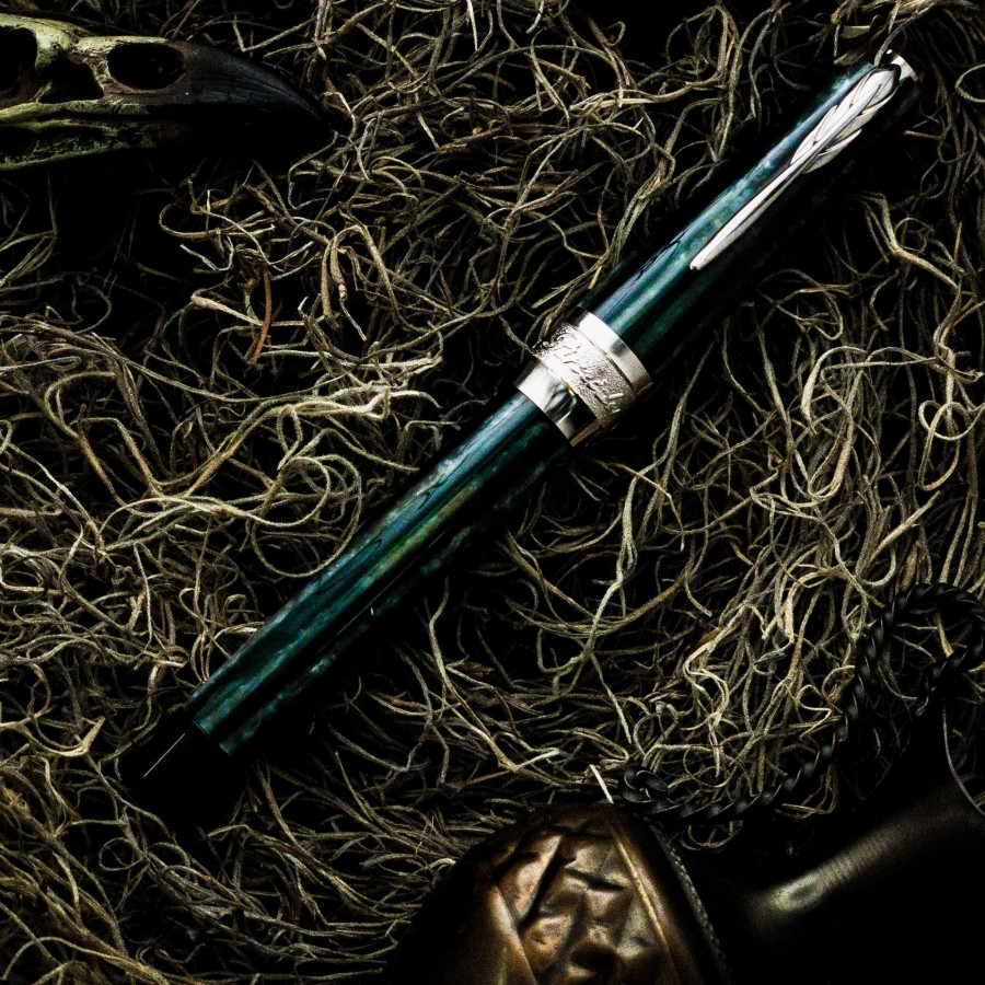 Rollerball Pens * | Pineider Arco Desert Beetle Rollerball Pen, Green & Black