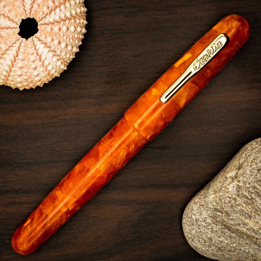 Fountain Pens * | Conklin All American Sunburst Orange Fountain Pen