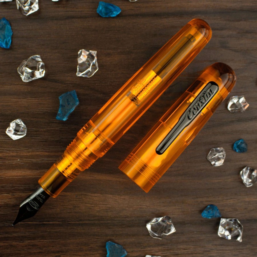 Fountain Pens * | Conklin All American Fountain Pen, Special Eyedropper Edition, Demo Orange