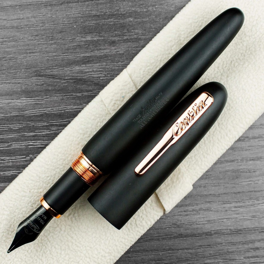 Fountain Pens * | Conklin All American Limited Edition Fountain Pen, Matte Black & Rose Gold