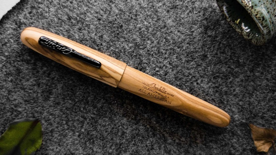 Fountain Pens * | Conklin All American Limited Edition Olive Wood Fountain Pen, Gunmetal Trim