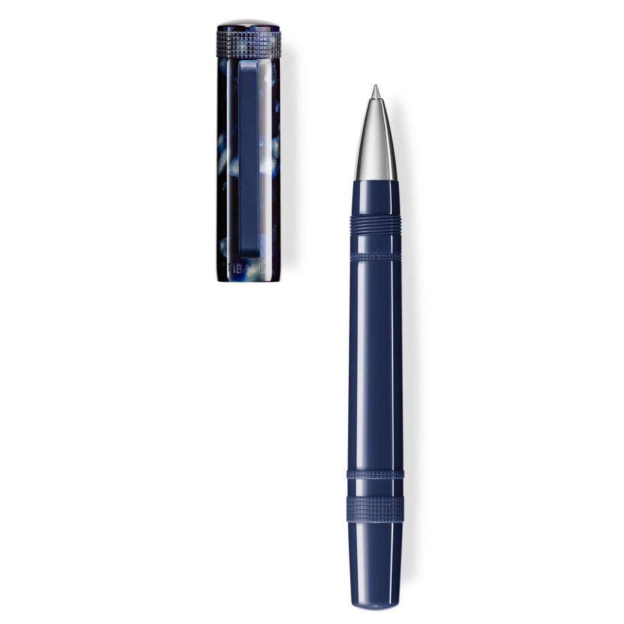 Rollerball Pens * | Tibaldi Perfecta Denim Rollerball Pen, Stonewash Blue