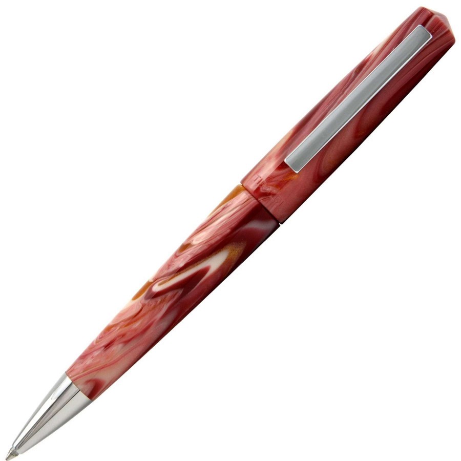 Ballpoint Pens * | Tibaldi Infrangibile Russet Red Ballpoint Pen