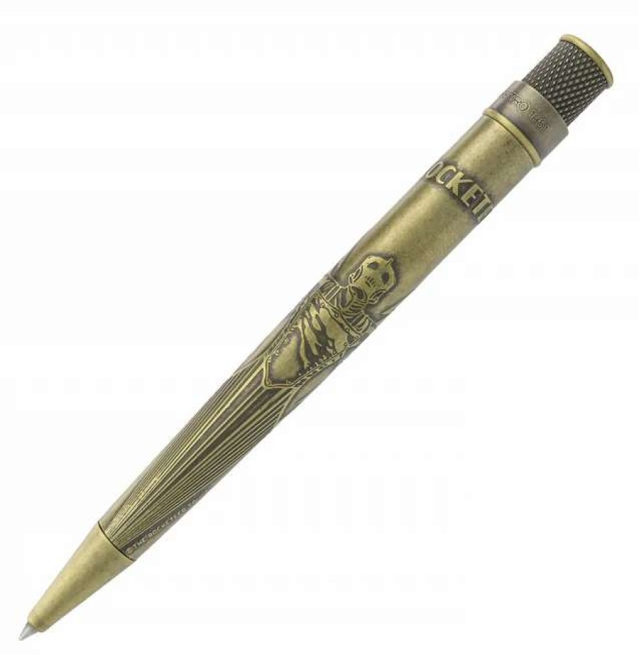 Rollerball Pens * | Retro 51 Okkto Rocketeer Tornado Rollerball Pen, Rocketeer Brass