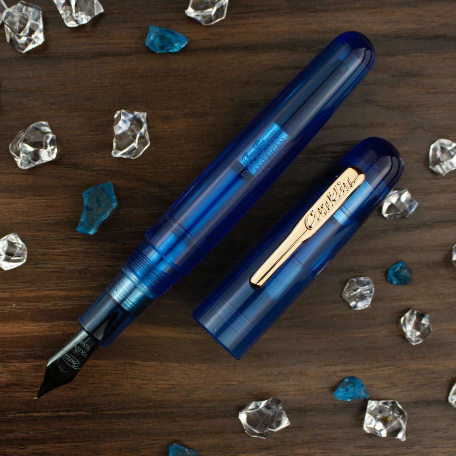 Fountain Pens * | Conklin All American Fountain Pen, Special Eyedropper Edition, Demo Blue