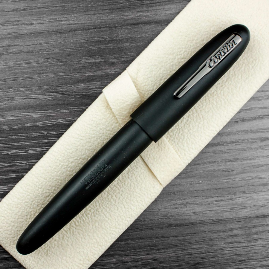 Fountain Pens * | Conklin All American Limited Edition Fountain Pen, Matte Black & Gunmetal