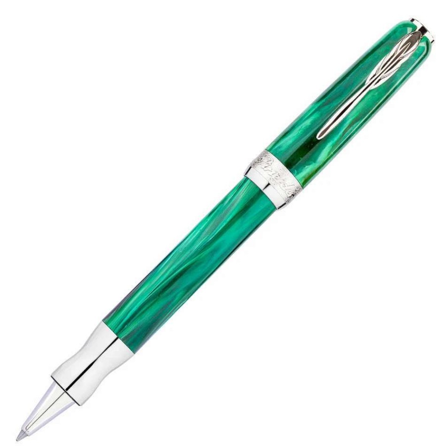 Rollerball Pens * | Pineider La Grande Bellezza Gemstone Rollerball Pen, Malachite Green