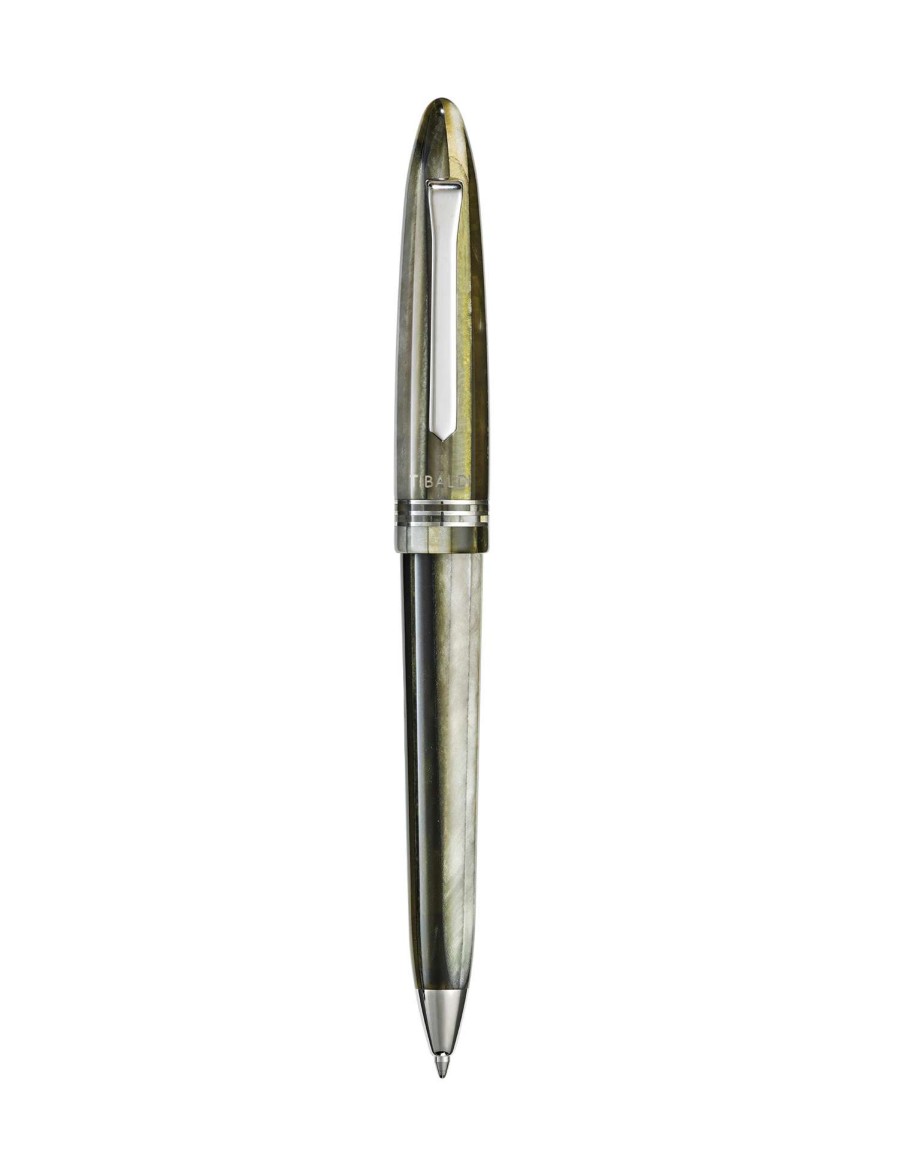 Ballpoint Pens * | Tibaldi Bononia Martini Olive Resin Ballpoint Pen