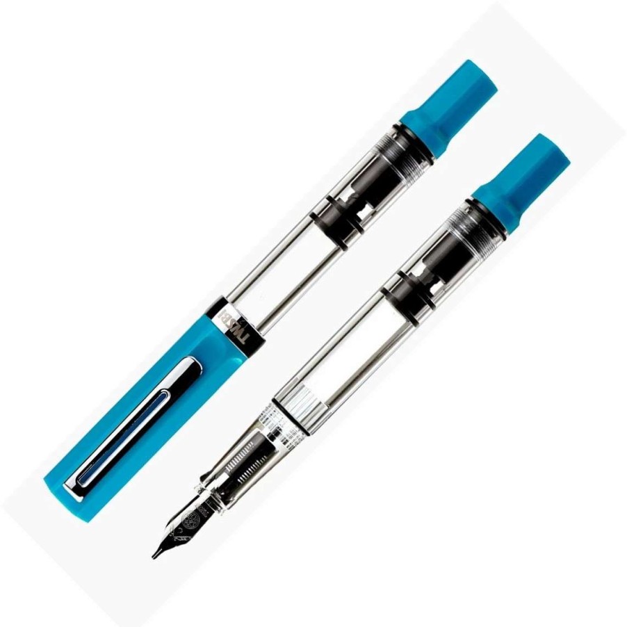 Fountain Pens * | Twsbi Eco Cerulean Blue Fountain Pen