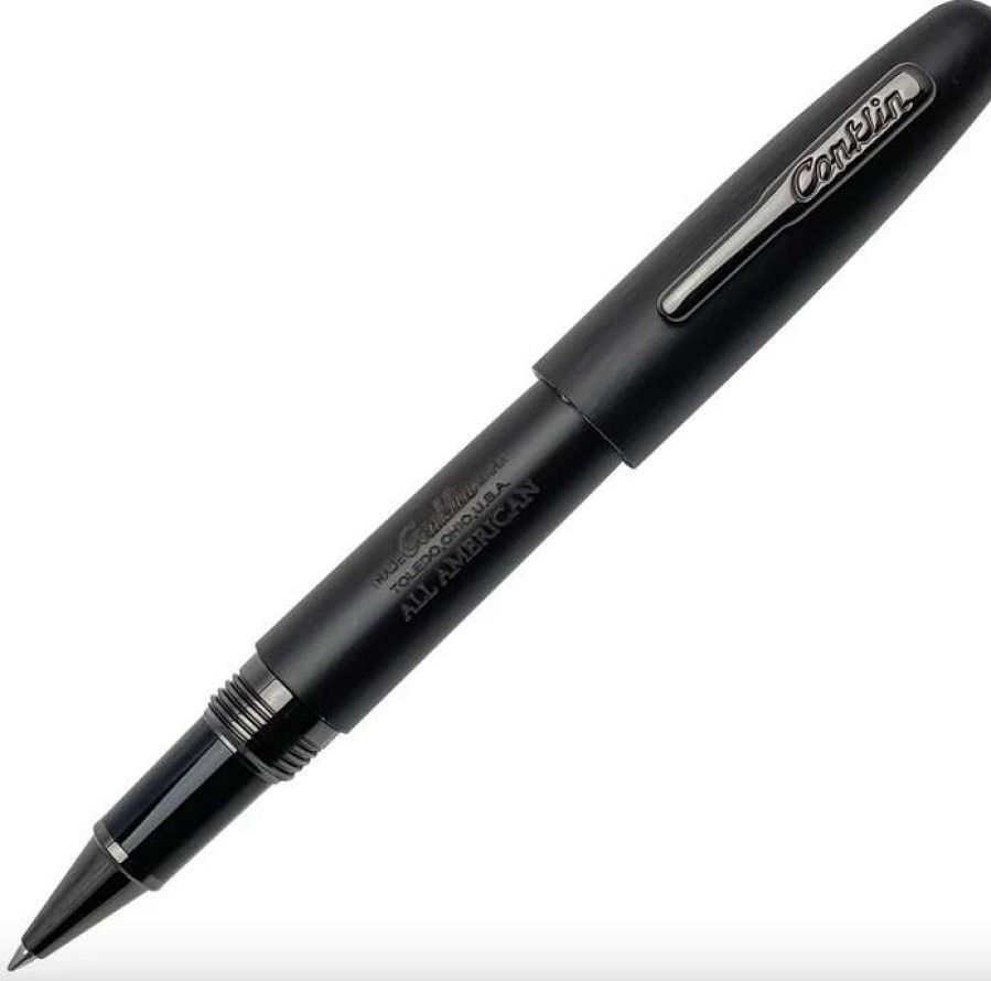 Rollerball Pens * | Conklin All American Limited Edition Ebony Rollerball Pen, Gunmetal Trim