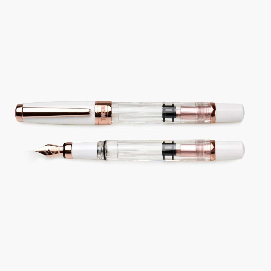 Fountain Pens * | Twsbi Diamond 580 Rose Gold Ii Fountain Pen, White