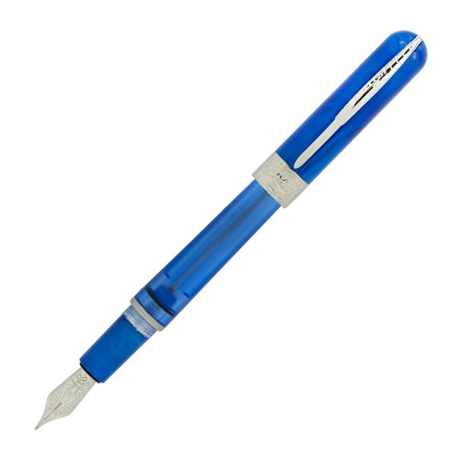 Fountain Pens * | Pineider Avatar Twin Tank Touchdown Fountain Pen, Neptune Blue