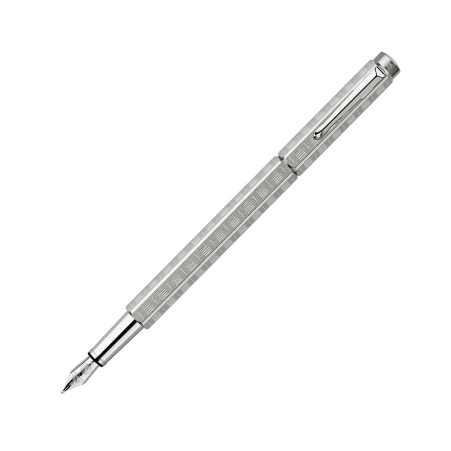 Fountain Pens * | Caran D'Ache Caran Dache Ecridor Variation Fountain Pen, Palladium Plated, Broad