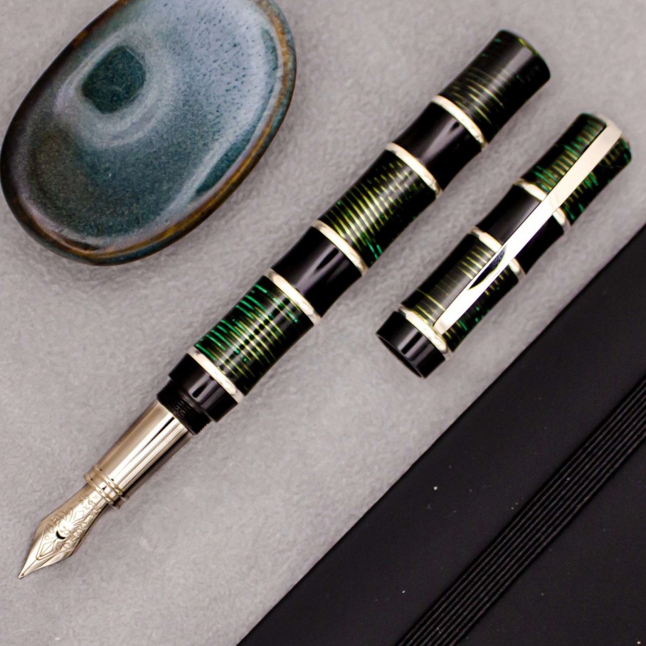 Fountain Pens * | Visconti Limited Edition Asia Bamboo Fountain Pen, Green