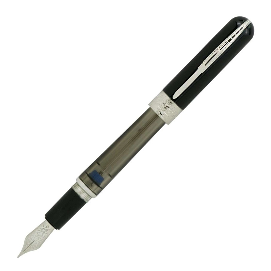 Fountain Pens * | Pineider Avatar Twin Tank Touchdown Fountain Pen, Graphene Black