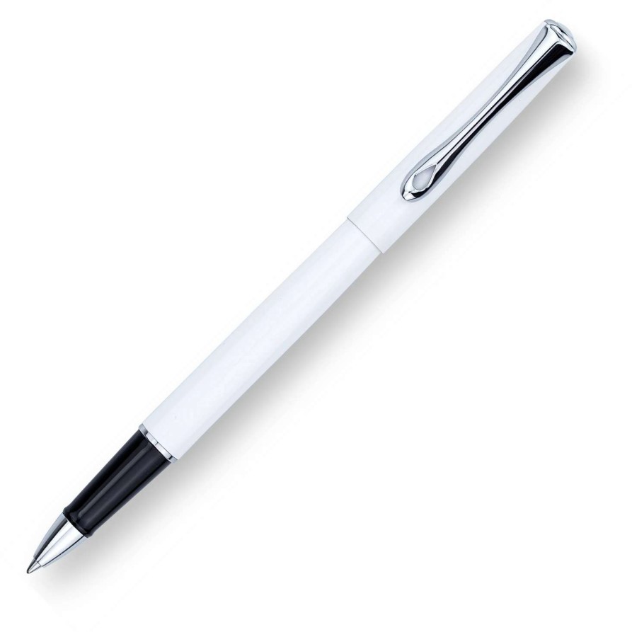 Rollerball Pens * | Diplomat Traveller Rollerball Pen, Snow White & Chrome