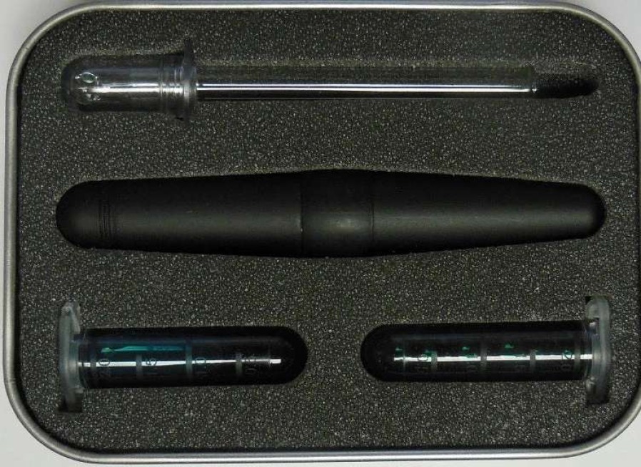 Fountain Pens * | Stipula Passaporto Superleggera Eyedropped Fountain Pen, Black, Medium Nib