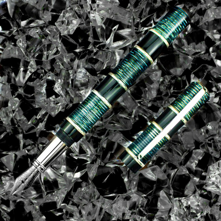 Fountain Pens * | Visconti Limited Edition Asia Bamboo Fountain Pen, Blue