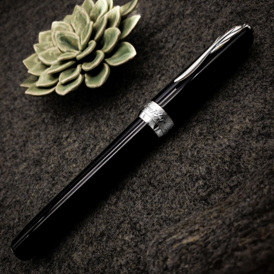 Rollerball Pens * | Pineider La Grande Bellezza Gemstone Rollerball Pen, Stone Black