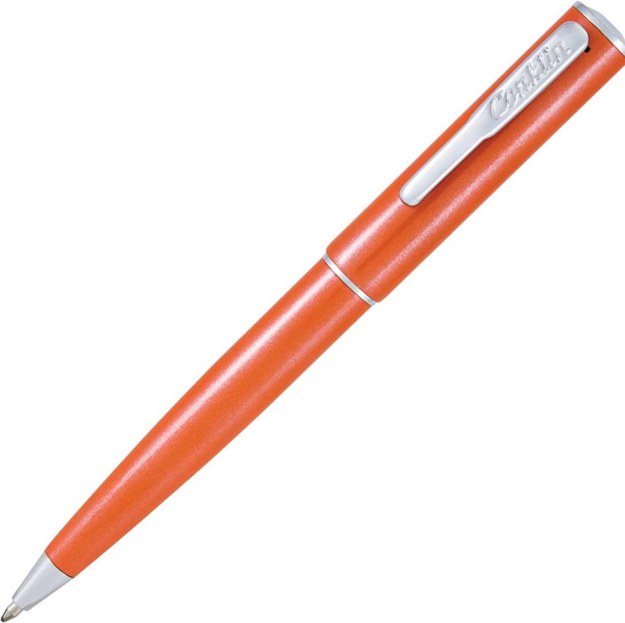 Ballpoint Pens * | Conklin Coronet Ballpoint Pen, Orange & Chrome