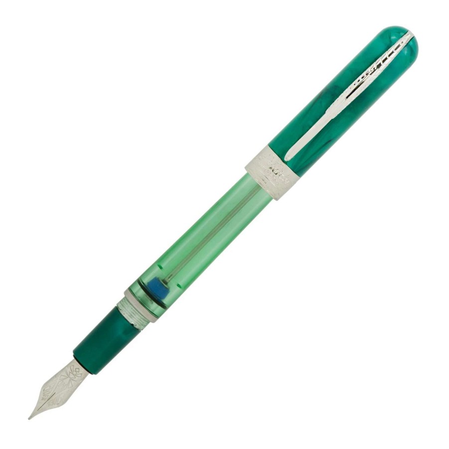 Fountain Pens * | Pineider Avatar Twin Tank Touchdown Fountain Pen, Forest Green