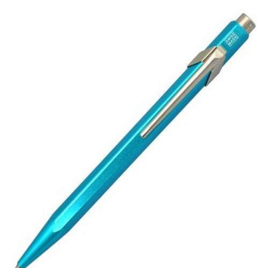 Ballpoint Pens * | Caran D'Ache 849 Metal-X Ballpoint Pen Turquoise #849.171