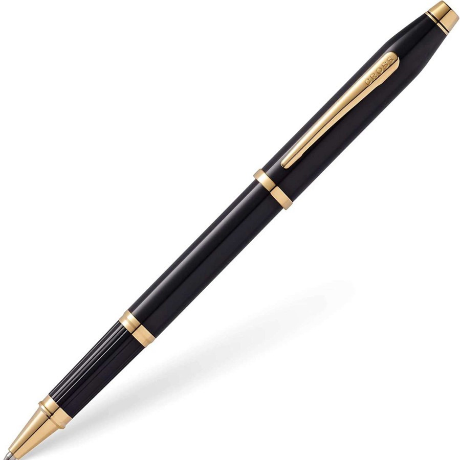 Rollerball Pens * | Cross Cross Century Ii Rollerball Pen, Black Lacquer & Gold