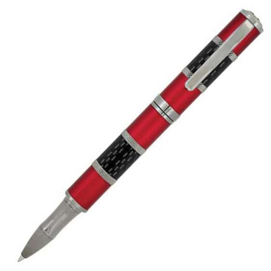 Rollerball Pens * | Monteverde Regatta Sport Rollerball Pen, Red & Carbon Fiber