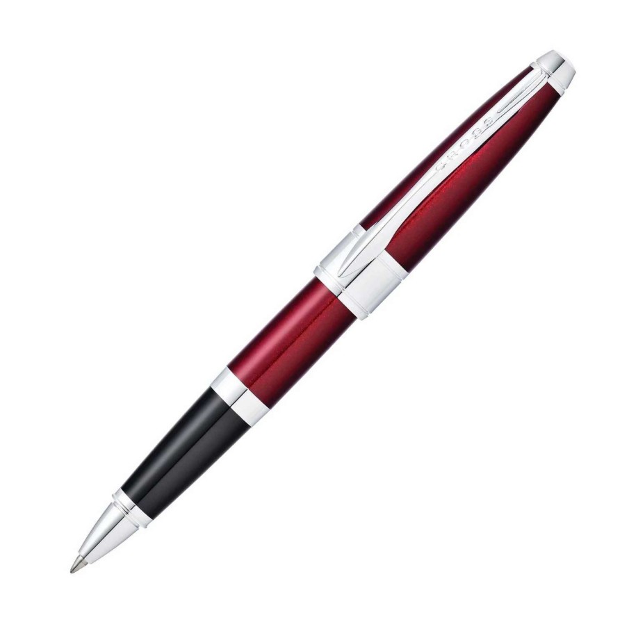 Rollerball Pens * | Cross Cross Apogee Rollerball Pen, Red Lacquer & Chrome