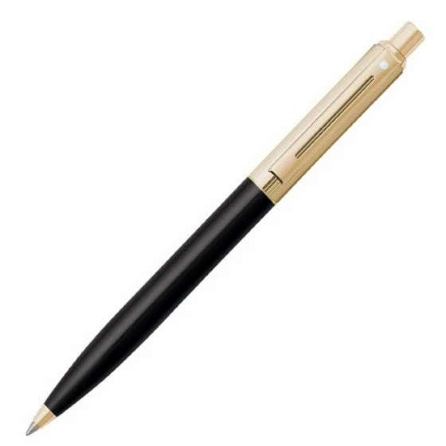 Ballpoint Pens * | Sheaffer Sentinel Signature Ballpoint Pen, Black Fluted Gold Tone