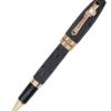 Rollerball Pens * | Montegrappa Fortuna Ruble Rollerball Pen, Black & Gold, Swarovski Crystals