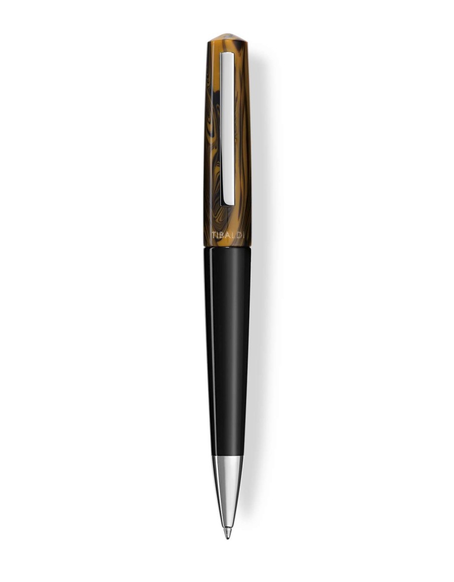 Ballpoint Pens * | Tibaldi Infrangibile Chrome Yellow Ballpoint Pen