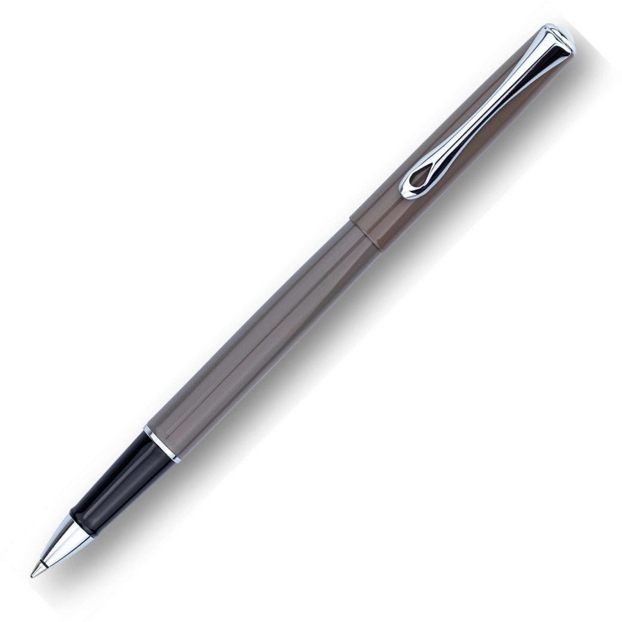 Rollerball Pens * | Diplomat Traveller Rollerball Pen, Taupe Grey & Chrome