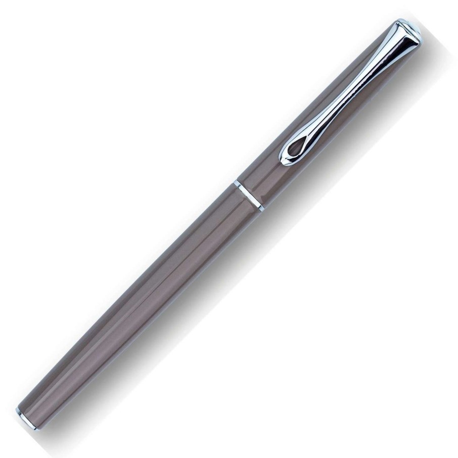 Rollerball Pens * | Diplomat Traveller Rollerball Pen, Taupe Grey & Chrome