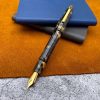 Fountain Pens * | Tibaldi Bononia Fountain Pen, Black & Gold, 18K Gold Plated Trim